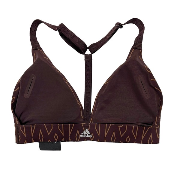 Adidas x Ivy Park Low-Support Triangle Bra Wild Brown/Night Red Size S - Picture 2 of 5